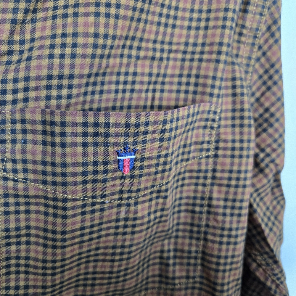 Louis Philippe Mens Brown Checkered Long Sleeve Union SQ Slim Fit Career Shirt M - Picture 4 of 10
